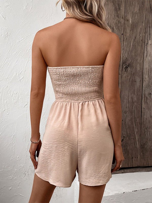The new fashion women's casual solid color cross-border tube top jumpsuit - Securing Secrets Boutique LLC