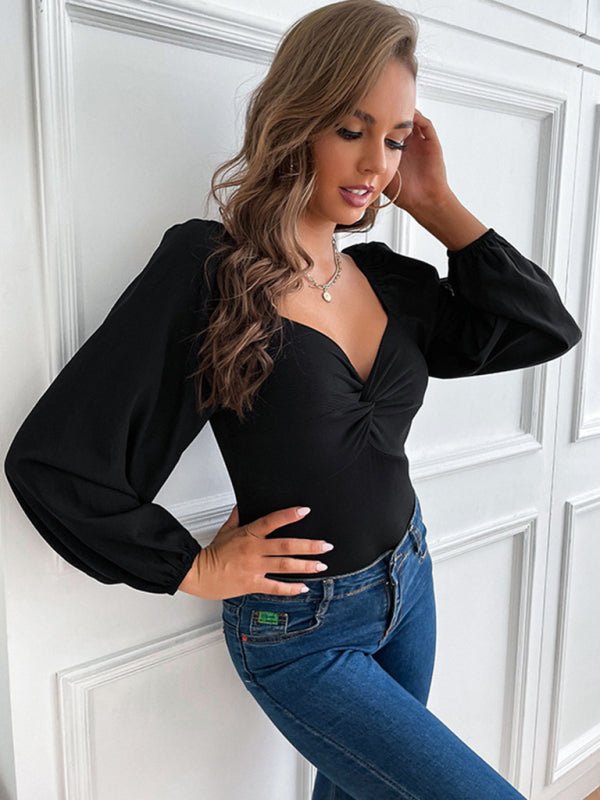 Women's Kink V-Neck Long Sleeve Bodysuit - Securing Secrets Boutique LLC