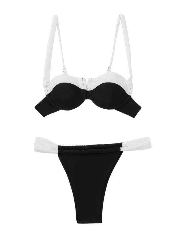 New Sexy Backless Color Block Bikini - Securing Secrets Boutique LLC