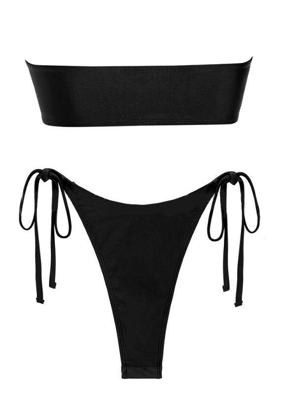 New sexy bikini split swimsuit with shiny fabric - Securing Secrets Boutique LLC