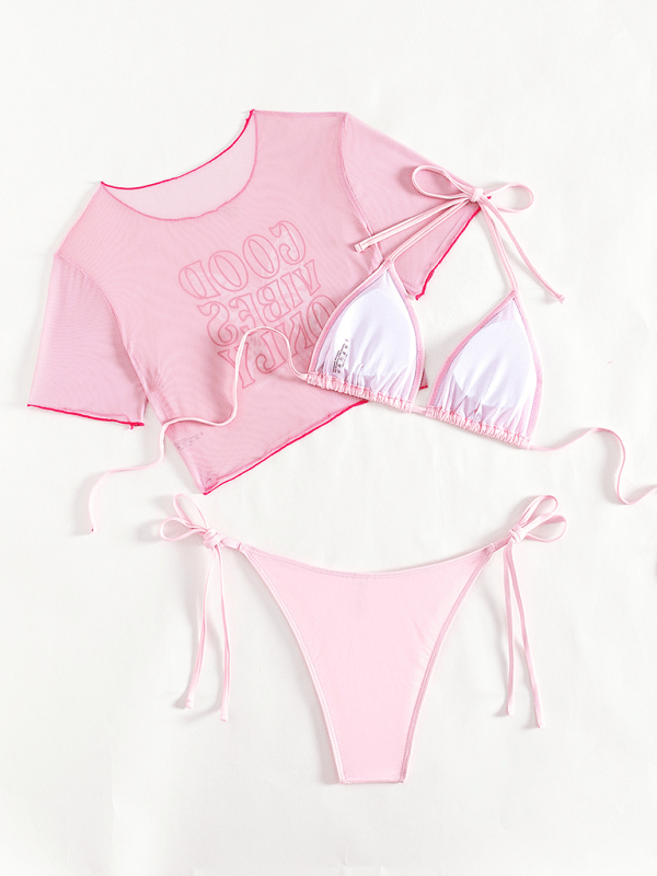 New Sexy Bikini Swimsuit Pink Cute Three-piece Swimsuit - Securing Secrets Boutique LLC