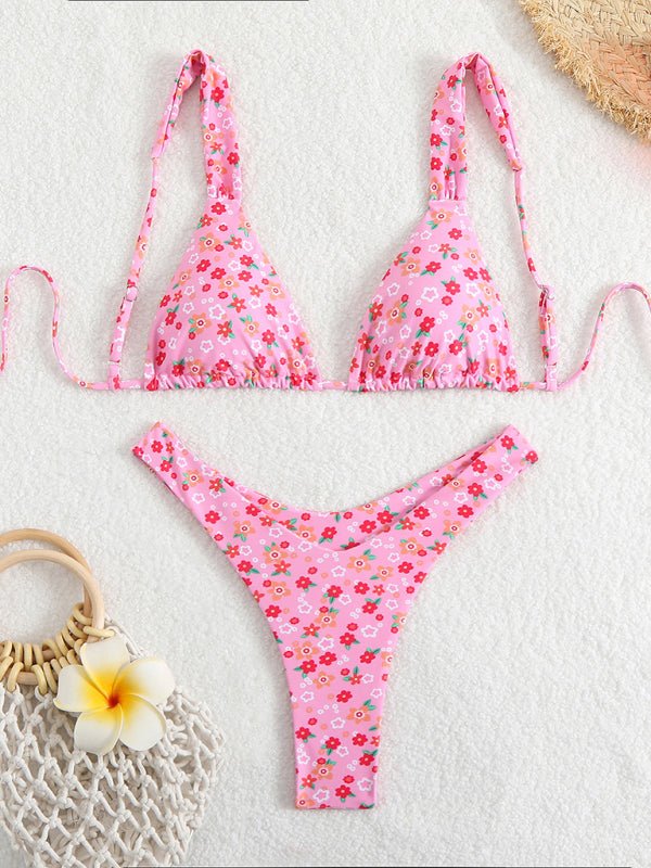 Printed double-layer fabric durable and highly elastic swimsuit hot spring bikini - Securing Secrets Boutique LLC