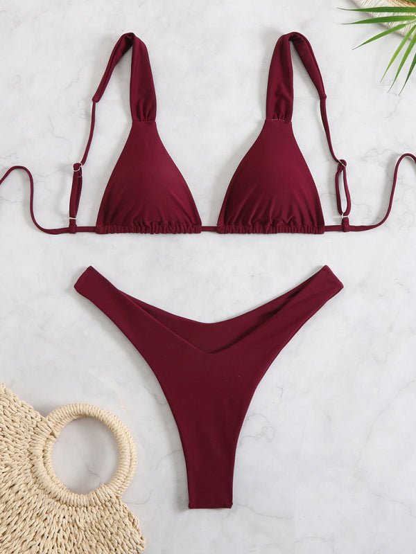 Printed double-layer fabric durable and highly elastic swimsuit hot spring bikini - Securing Secrets Boutique LLC