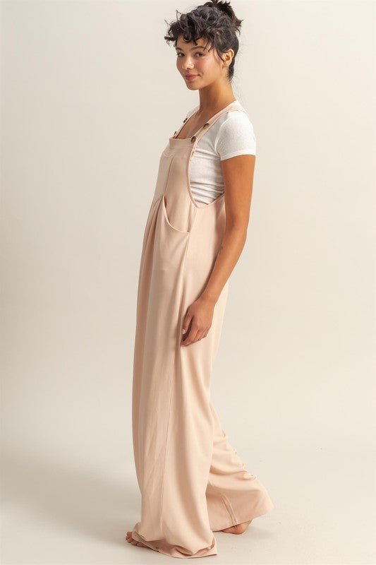 HYFVE Pleated Detail Front Pocket Wide Strap Overalls - Securing Secrets Boutique LLC