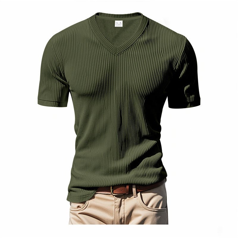 Loose Casual Men's V-neck Short Sleeve