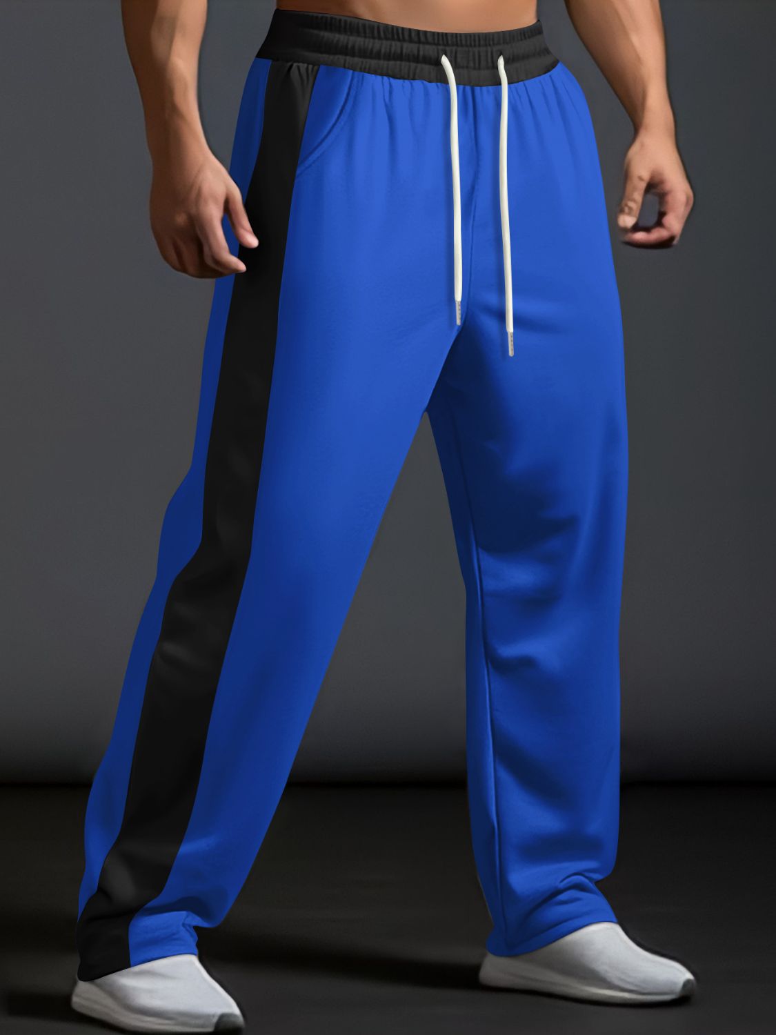 Men's Full Size Drawstring Contrast Wide Leg Pants Plus Size - Securing Secrets Boutique LLC