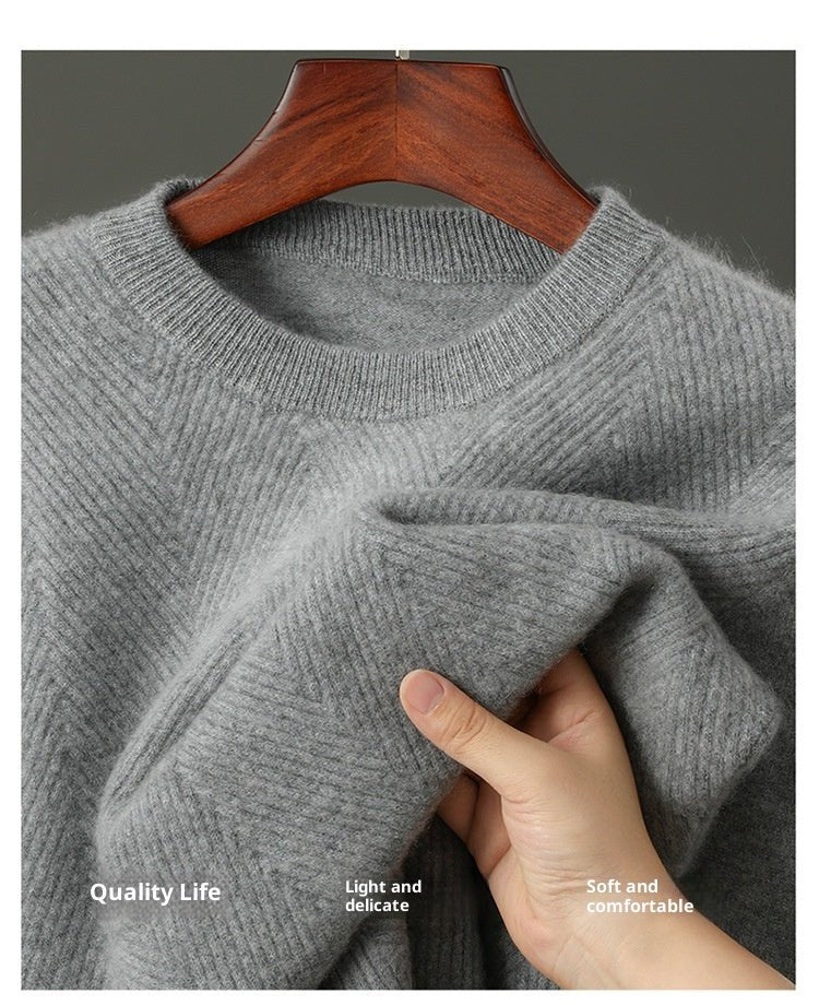 Round Neck Pullover Leisure Knitted Sweater For Men