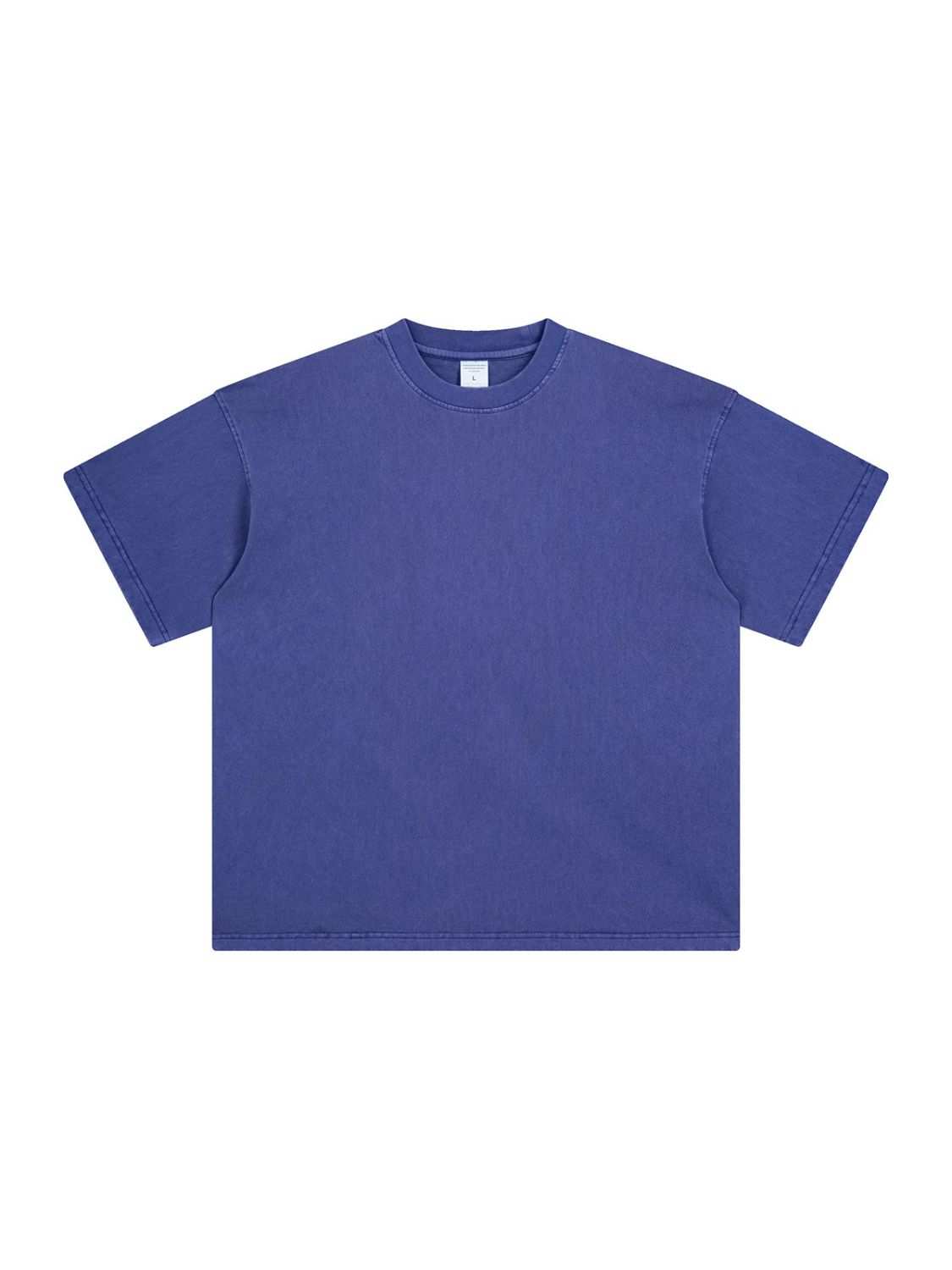 Men's round neck short sleeve t-shirt, slightly stretchy cotton-polyester blend.