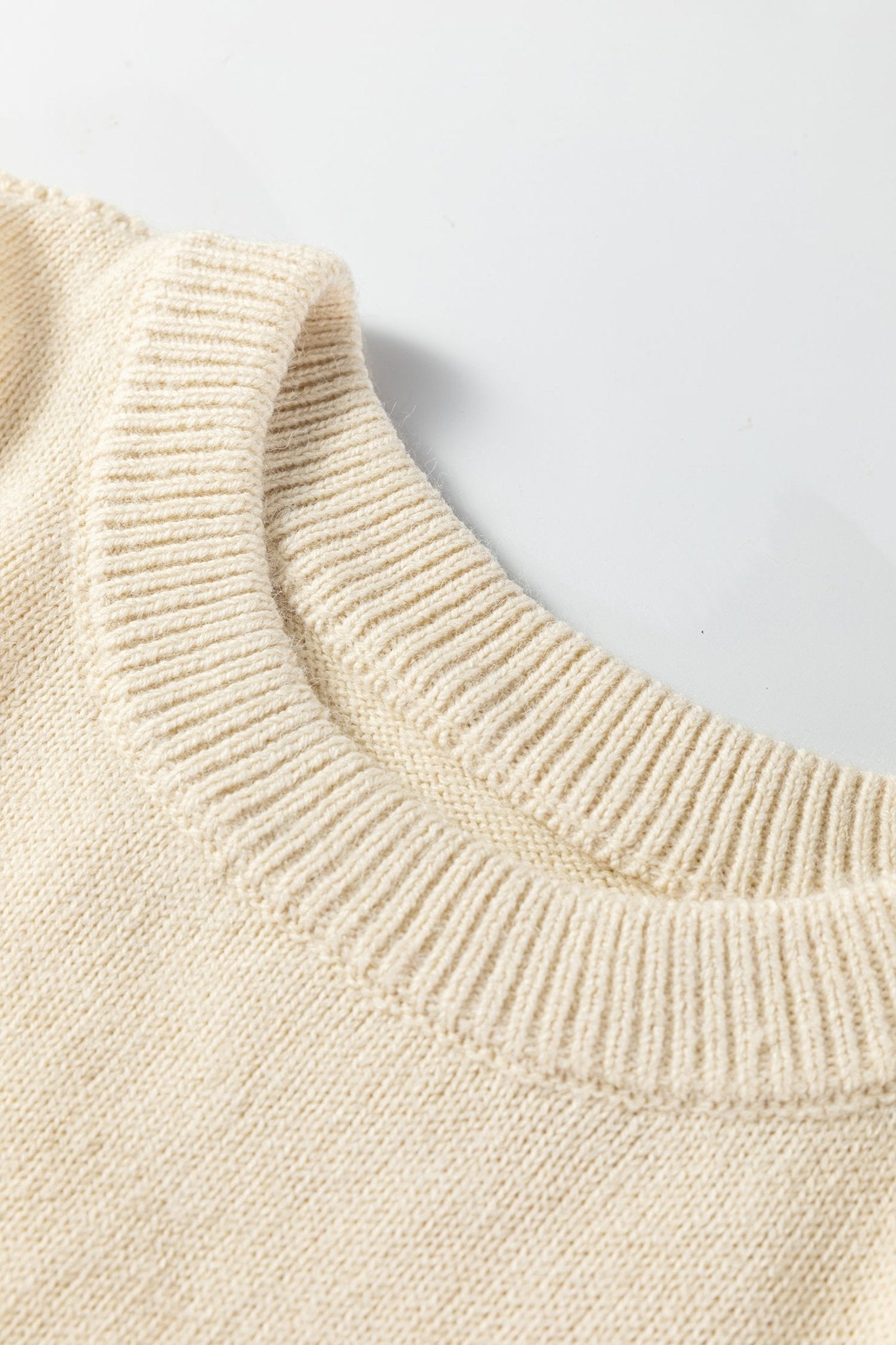 Khaki Stripe Exposed Seam Drop Shoulder Knit Baggy Sweater