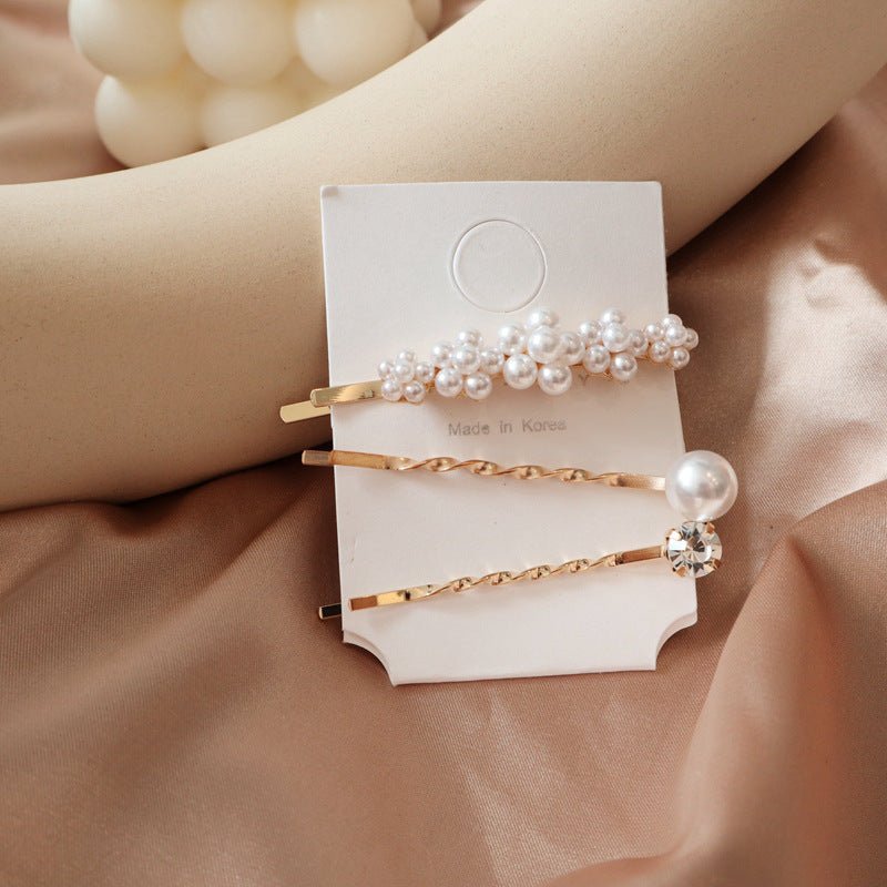 Pearl flower hair clip rhinestone hair clip