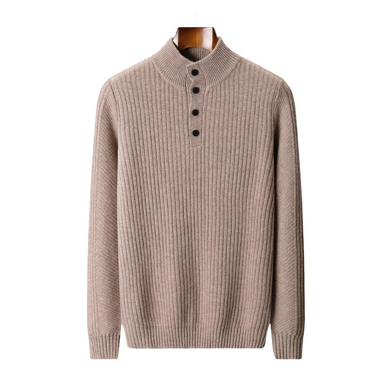 New Half Turtleneck Button Sweater For Men