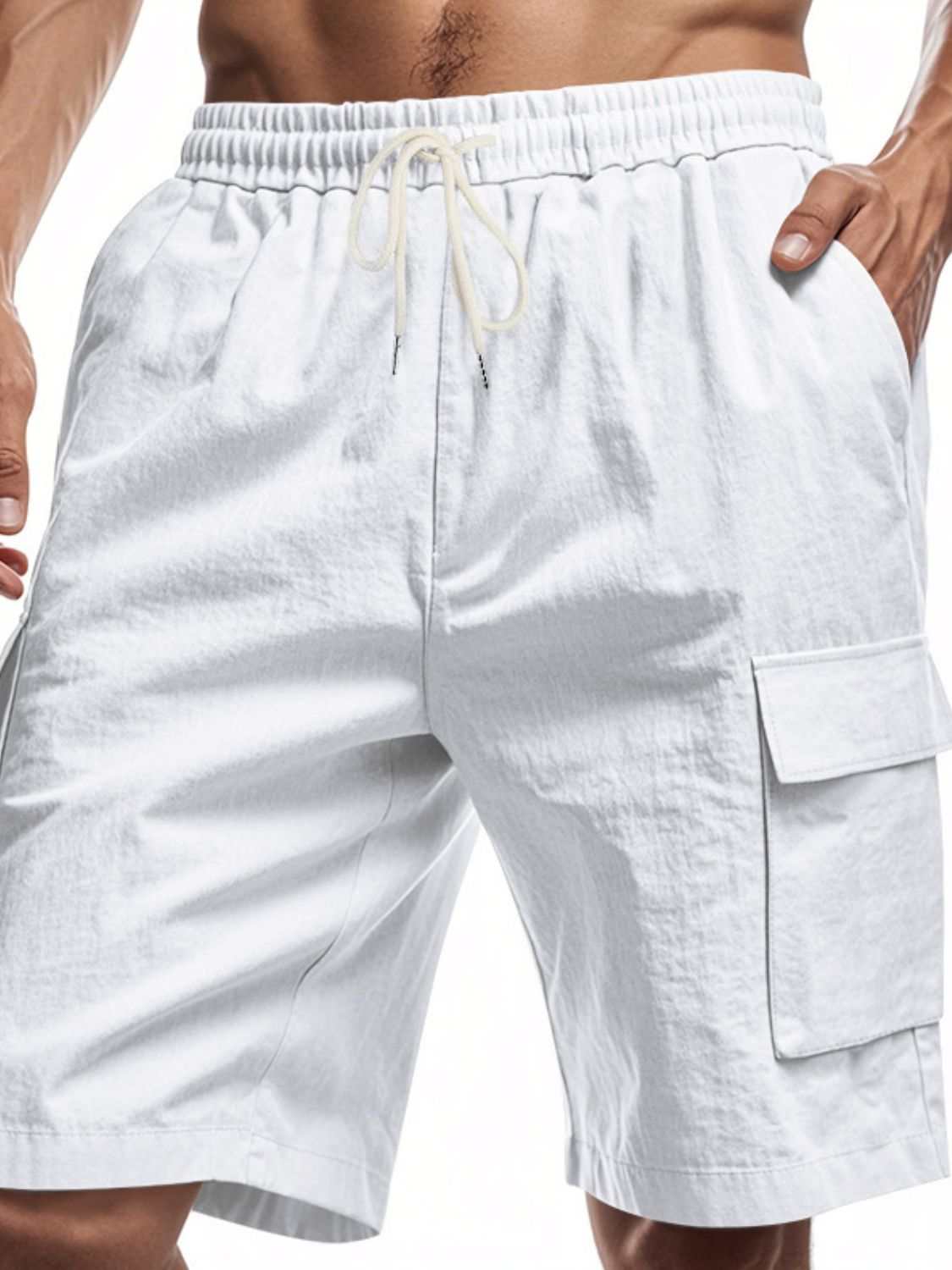 Men's Full Size Drawstring Shorts with Cargo Pockets Plus Size - Securing Secrets Boutique LLC