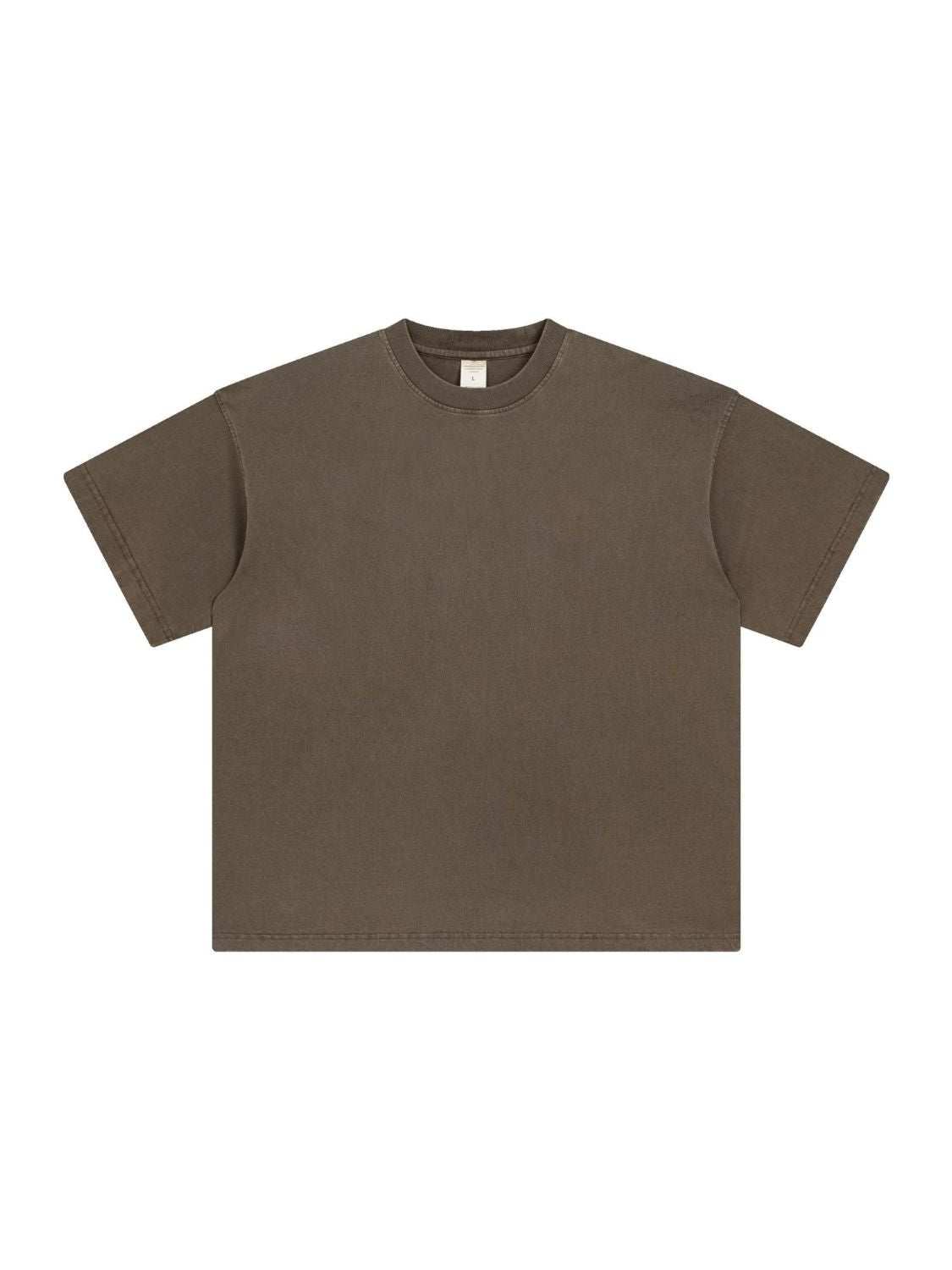 Men’s round neck short sleeve t-shirt, basic style, slightly stretchy, in brown.