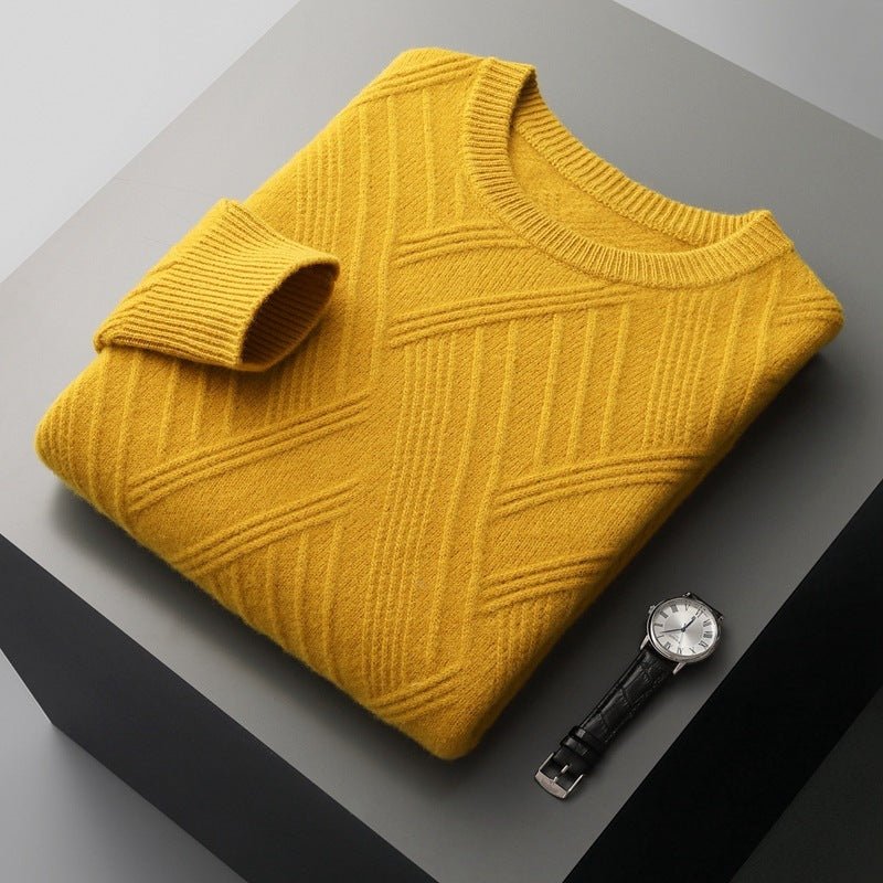 Autumn And Winter New Loose Jacquard Bottoming Sweater Men