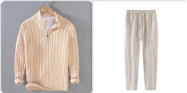 Sweater Loose Zip Pullover Knitting Sweater Coat Men