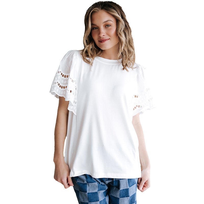 Spring And Summer New Solid Color T-shirt Women's Casual All-matching Loose