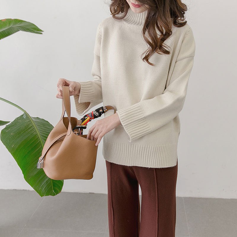 Korean winter new maternity pregnant women sweater size loose turtleneck sweaters backing