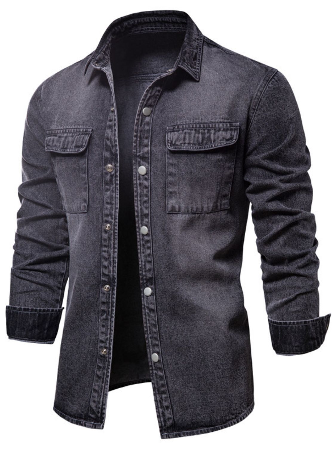 Men's Button Down Chest Pocket Denim Jacket - Securing Secrets Boutique LLC