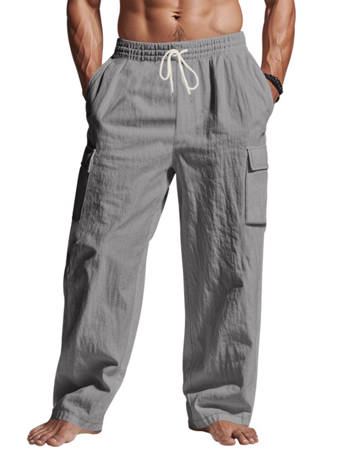 Men's Full Size Drawstring Pants with Pockets Plus Size - Securing Secrets Boutique LLC