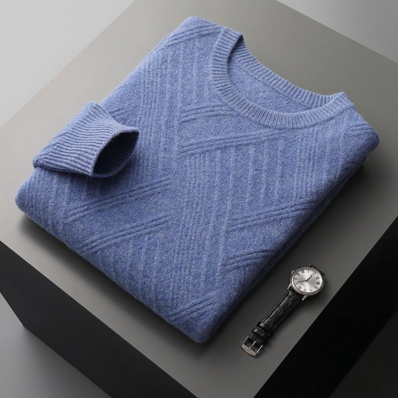 Autumn And Winter New Loose Jacquard Bottoming Sweater Men