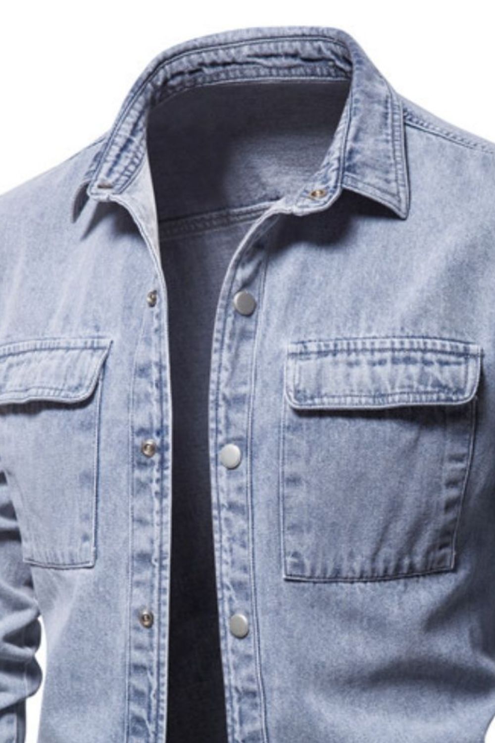 Men's Button Down Chest Pocket Denim Jacket - Securing Secrets Boutique LLC