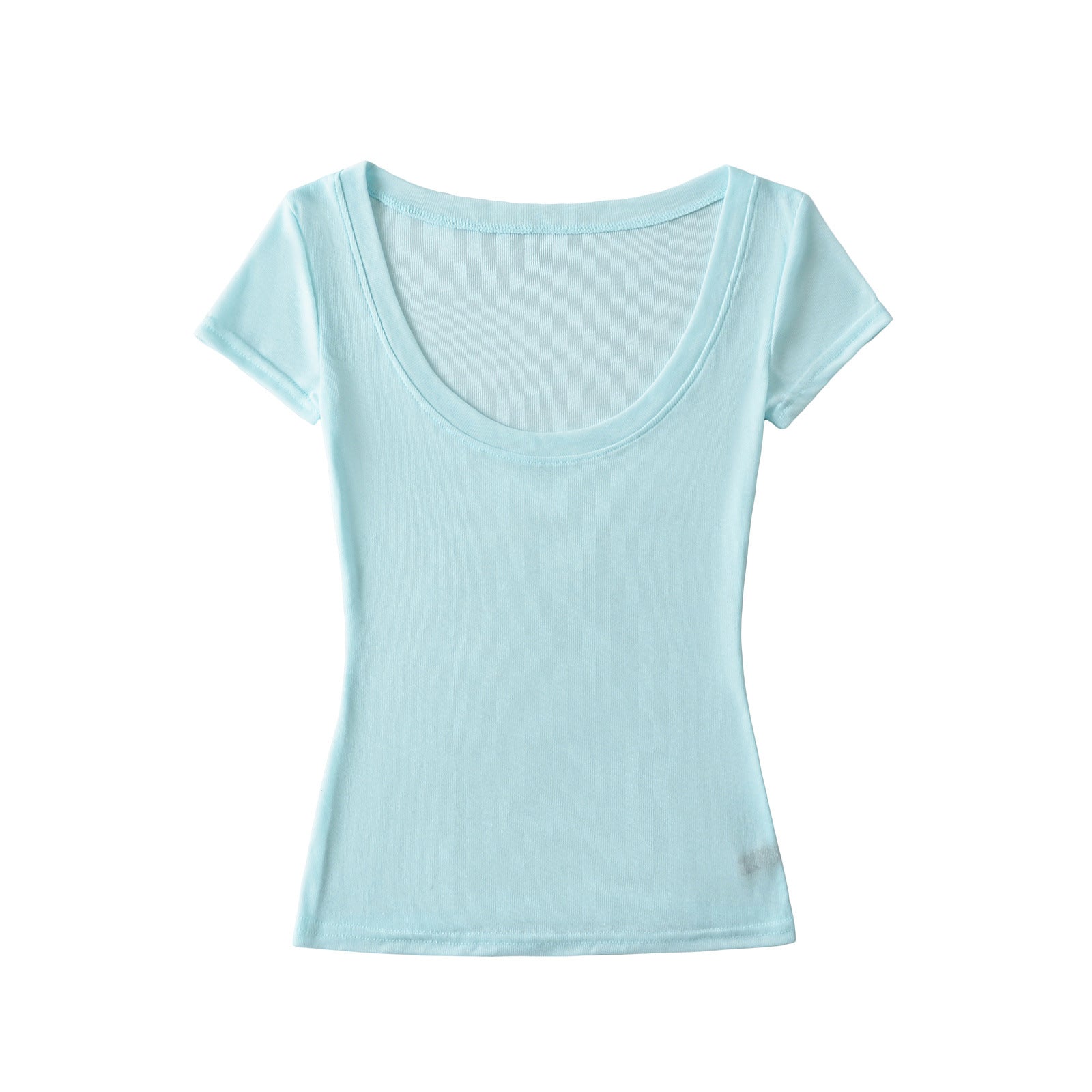 Spring New Summer Casual Pure Thin Transparent Lazy Pure Desire Short Sleeve T-shirt