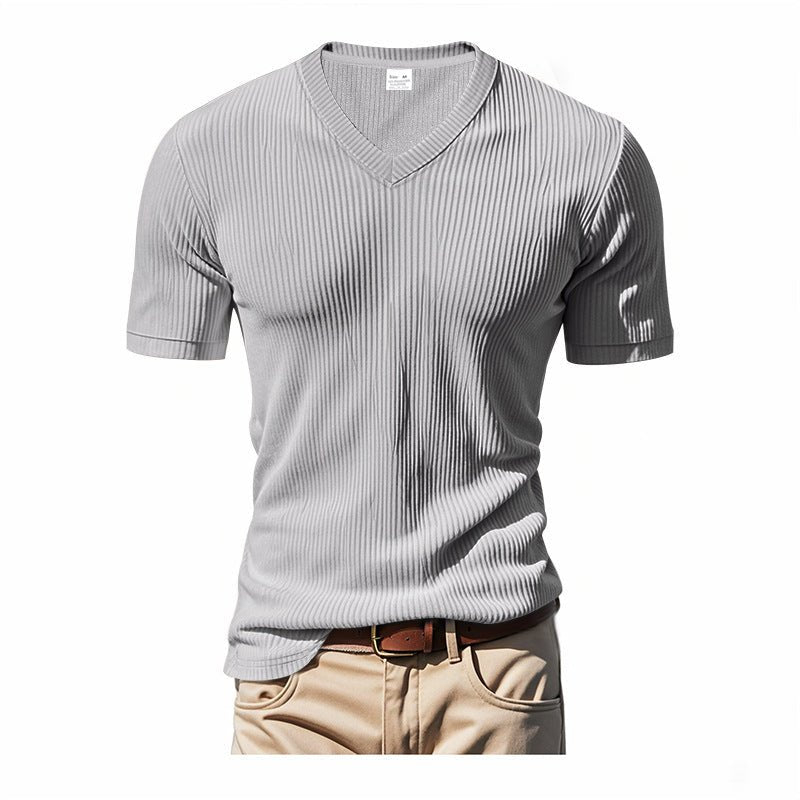 Loose Casual Men's V-neck Short Sleeve