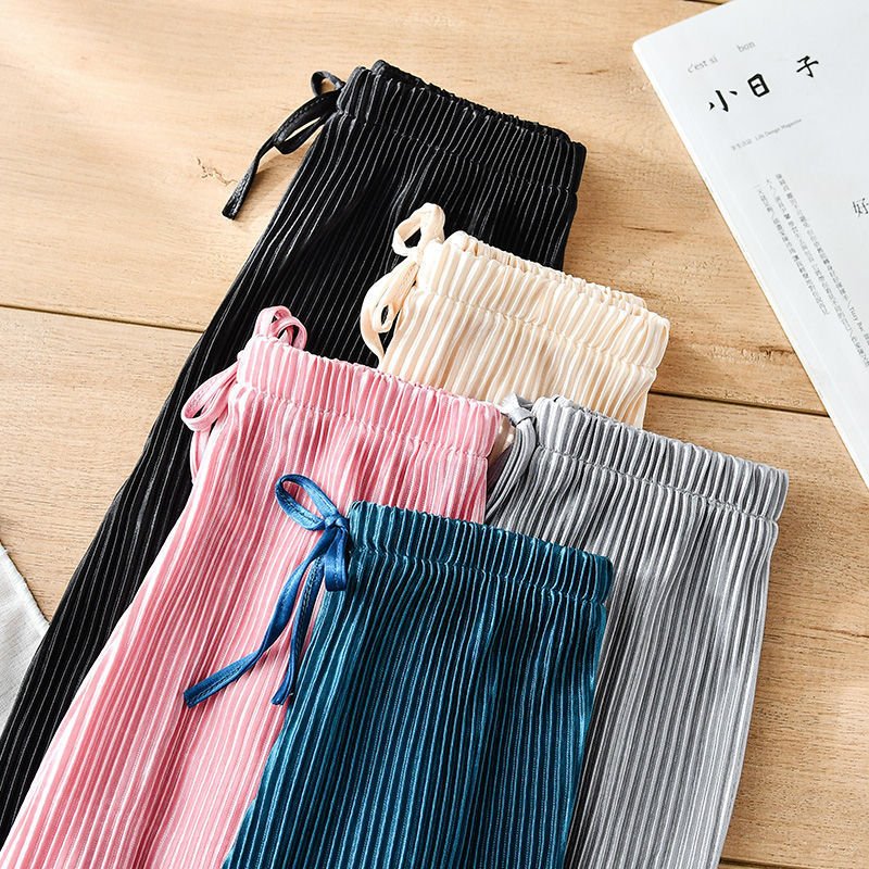 Loose Casual Pants Knitted Chiffon Ice Silk Nine Points