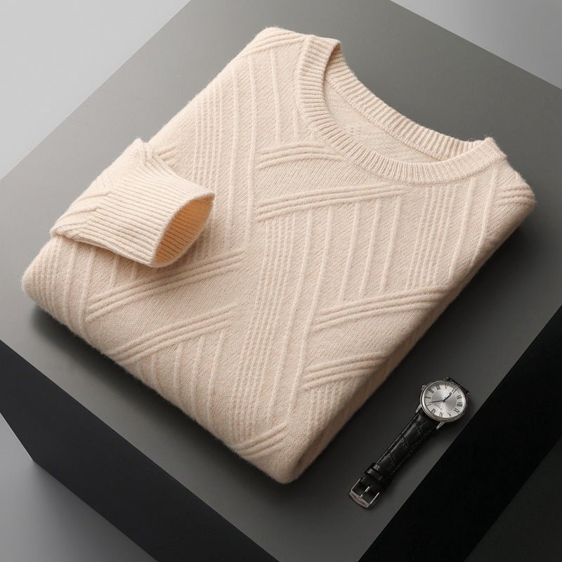 Autumn And Winter New Loose Jacquard Bottoming Sweater Men