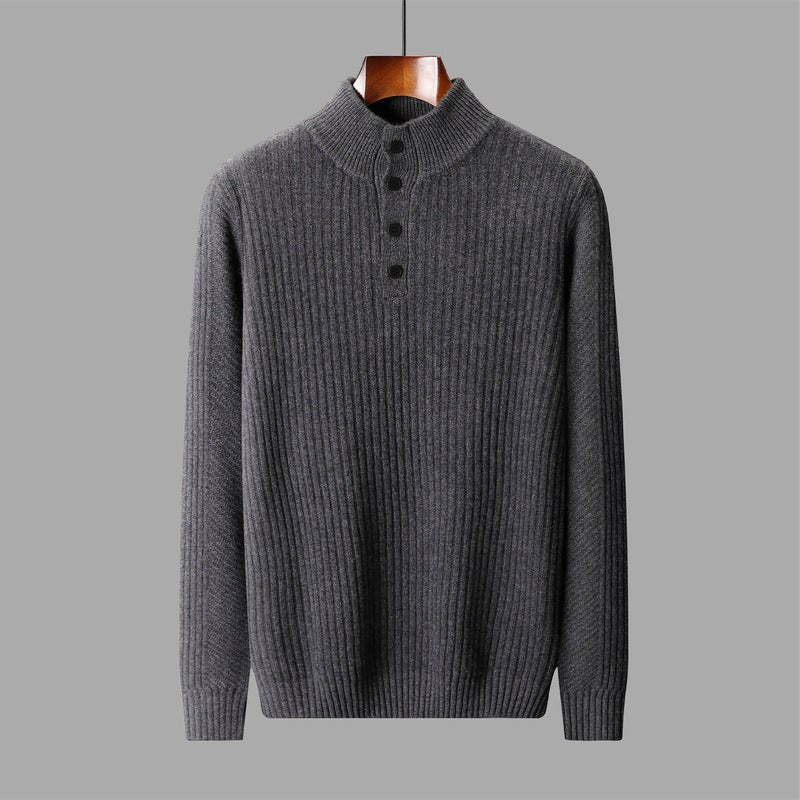 New Half Turtleneck Button Sweater For Men