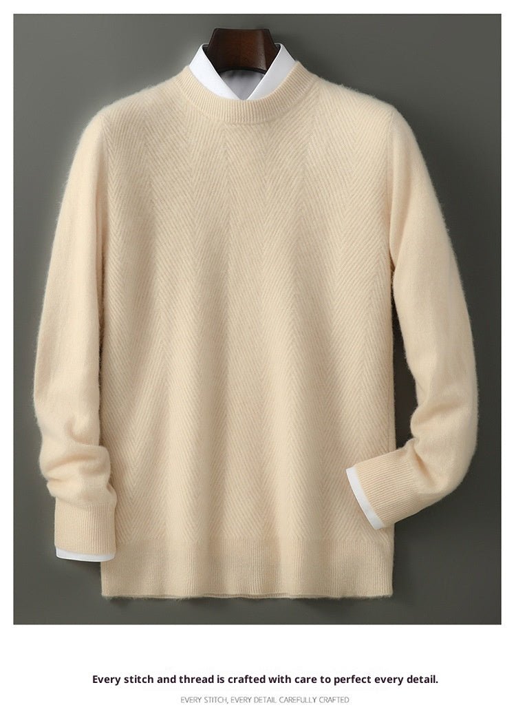 Round Neck Pullover Leisure Knitted Sweater For Men