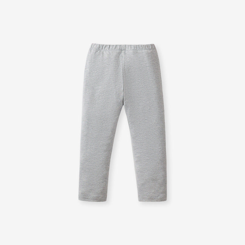 Spring And Autumn Girls Cute Cartoon Unicorn Pattern Long Sleeves Top Dress And Grey Pants Clothing Set-1